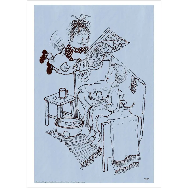 Poster & Frame Astrid Lindgren - Newspaper - Karlsson On The Roof 1