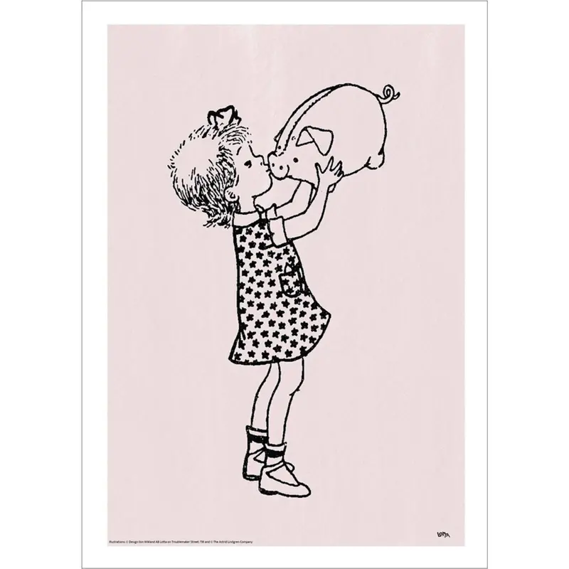 Poster & Frame Astrid Lindgren - Pig Snout - Lotta 1