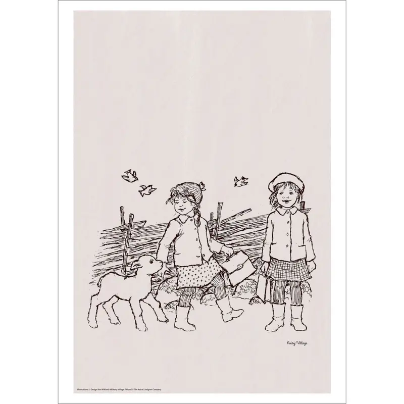 Poster & Frame Astrid Lindgren - Sheep And Butterflies - Noisy Village 1
