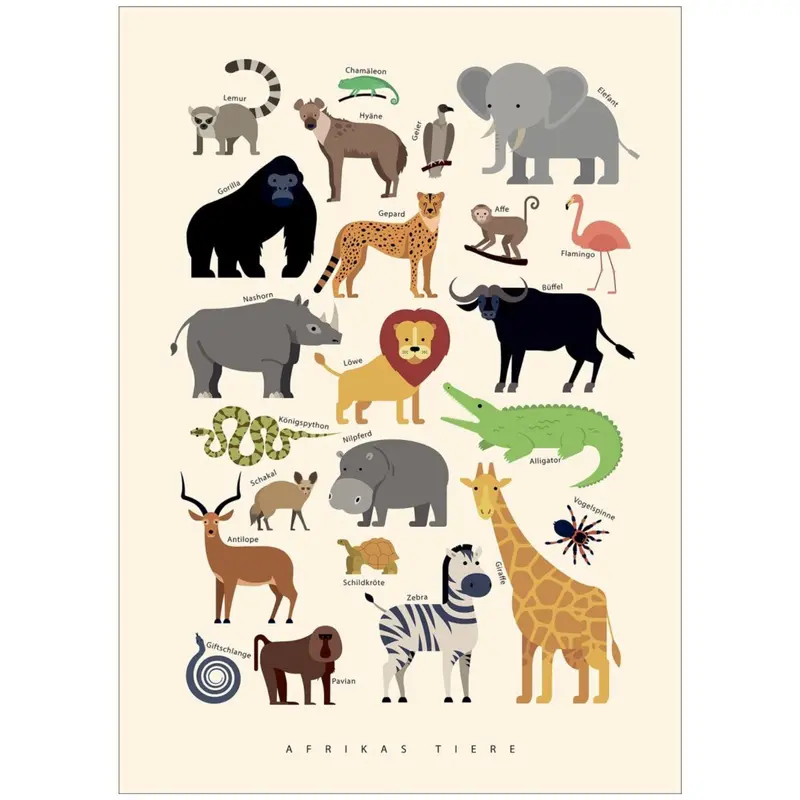 Poster & Frame Citatplakat - Afrikas Tiere 1
