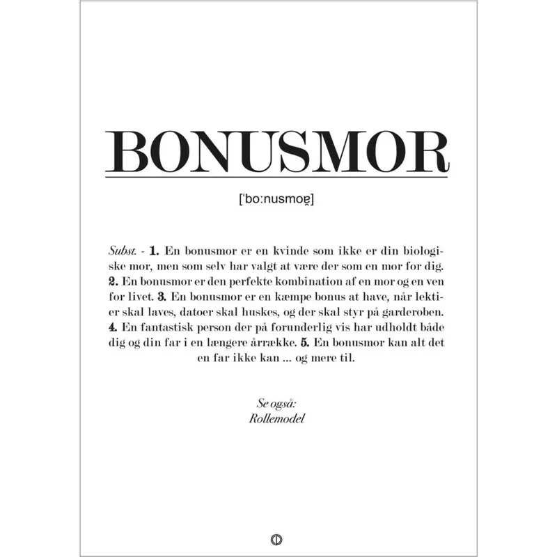 Poster & Frame Citatplakat - Bonusmor Definition 1