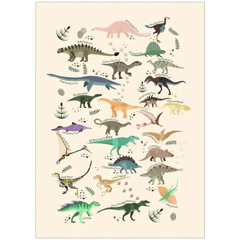 Poster & Frame Citatplakat - Dinosaurer Ll – Børneplakat 1