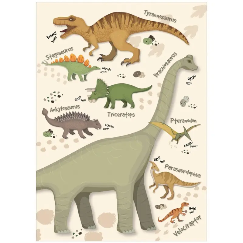Poster & Frame Citatplakat - Dinosaurus Plakat – Børneplakat 1