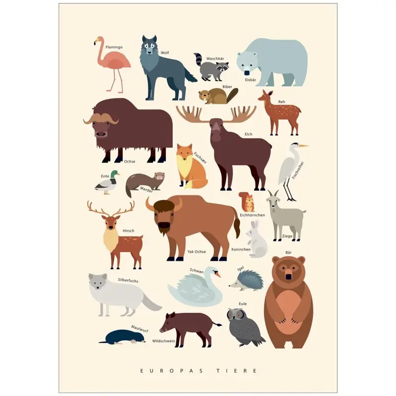 Poster & Frame Citatplakat - Europas Tiere 1