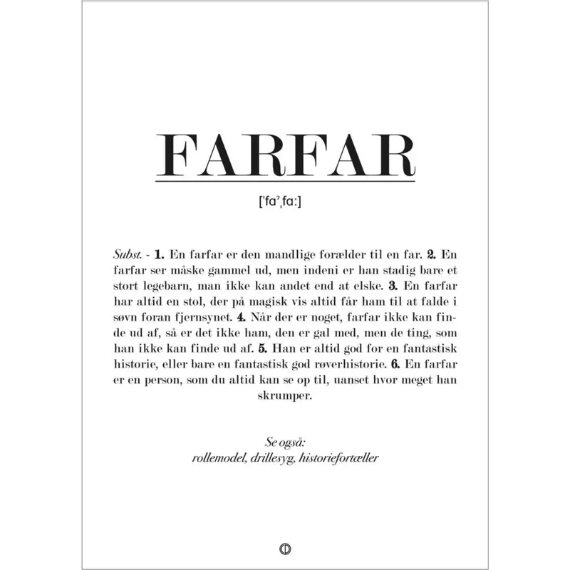 Poster & Frame Citatplakat - Farfar Definition 1