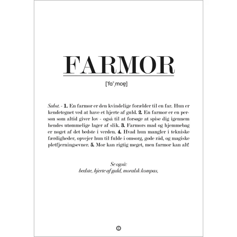 Poster & Frame Citatplakat - Farmor Definition 1
