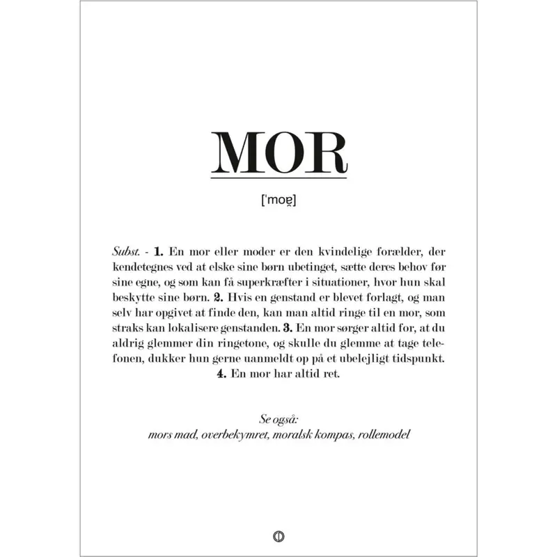 Poster & Frame Citatplakat - Mor Definition 1