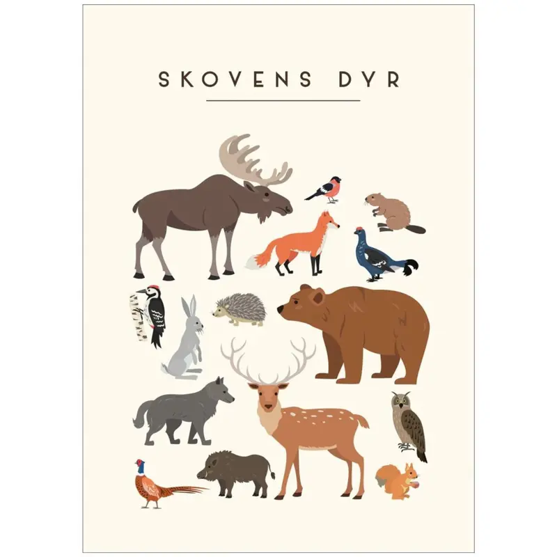 Poster & Frame Citatplakat - Skovens Dyr – Børneplakat 1