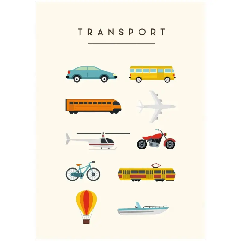 Poster & Frame Citatplakat - Transport – Børneplakat 1