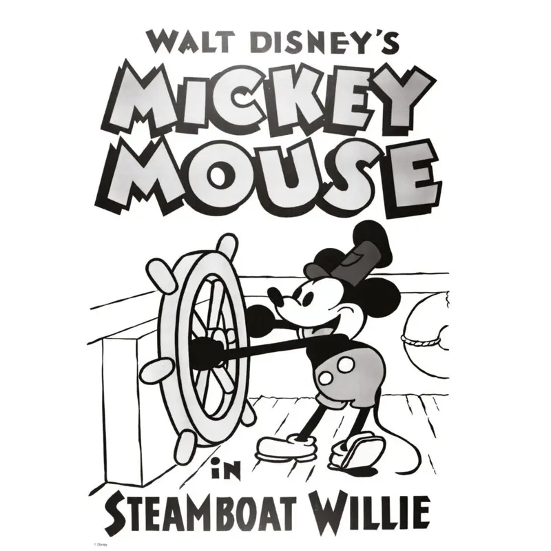 Poster & Frame Disney - Mickey In Steamboat Willie 1