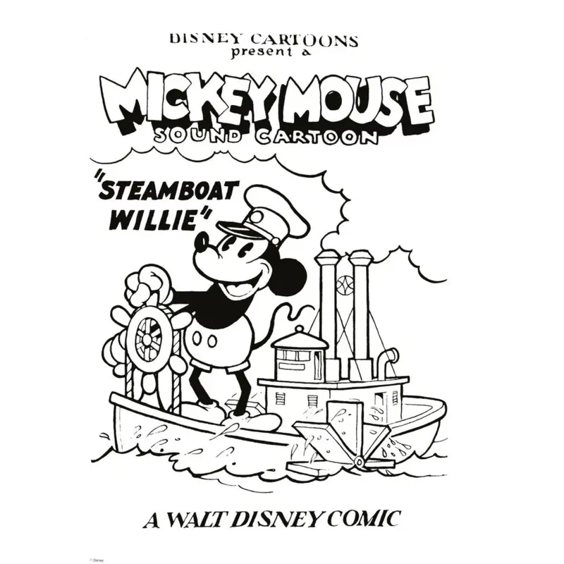 Poster & Frame Disney - Steamboat Willie 1