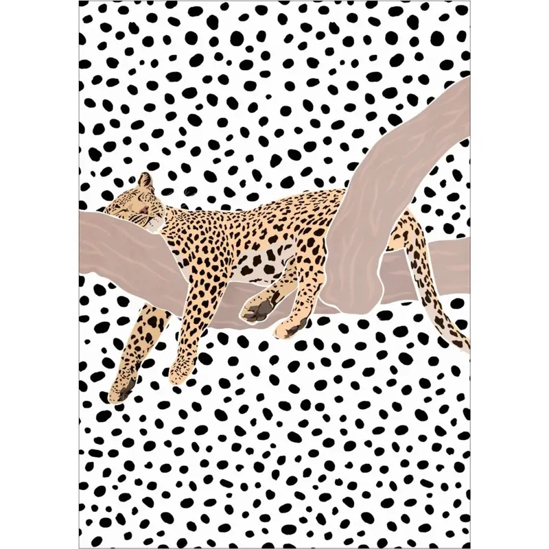 Poster & Frame Sarah Manovski - Leopard Sleeping Polkadots 1