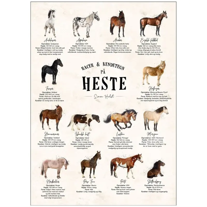 Poster & Frame Simon Holst - En Poster With Heste - Sten 1