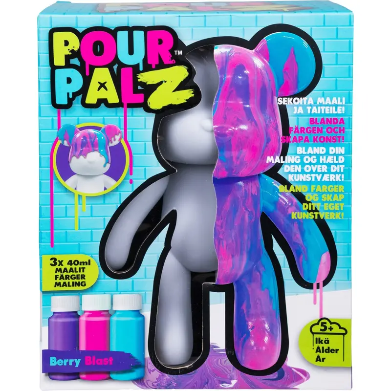 Pour Palz Diy Paint Bear Berry Blast 1