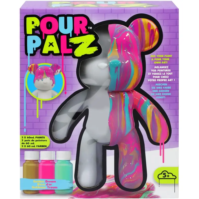 Pour Palz Diy Paint Bear Golden Dream 1