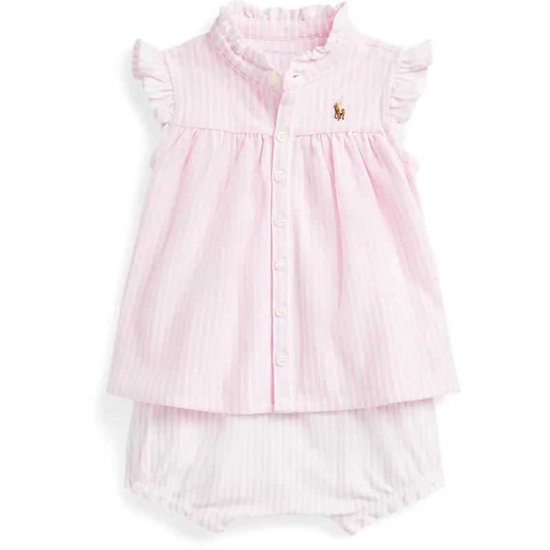 Ralph Lauren Baby Carmel Pink Multi Shorts Set 1
