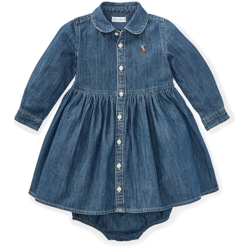 Ralph Lauren Baby Indigo Baby Girl Day Dress 1