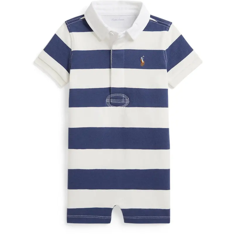 Ralph Lauren Baby Light Navy/Deckwash White Shortall 1