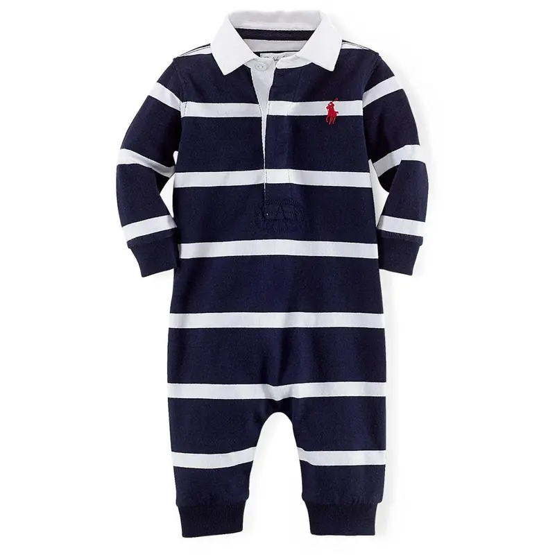 Ralph Lauren Undefined Refined Navy Multi Onesie 1