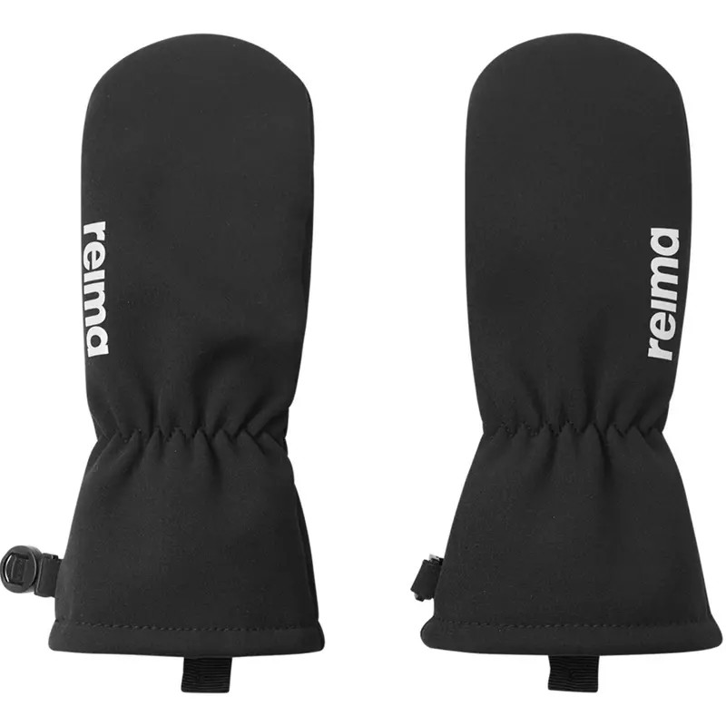 Reima Black Osaten Black Softhell Mittens 1