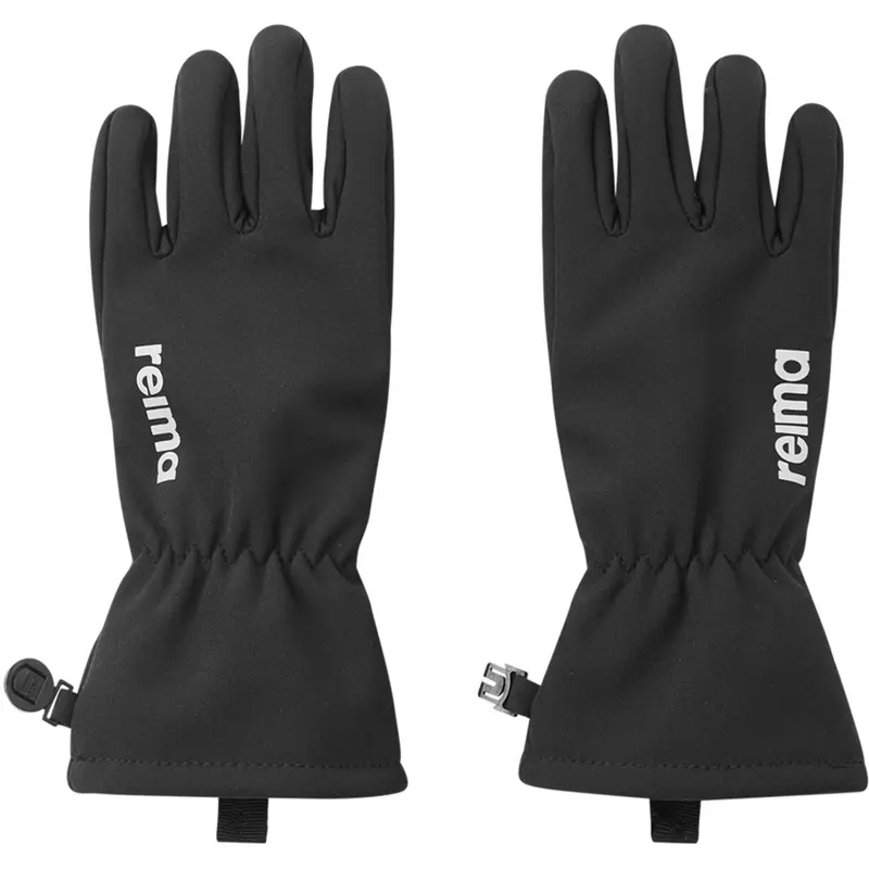 Reima Black Tehden Black Softshell Gloves 1
