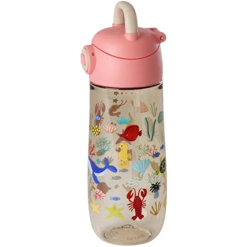 Rice Coral Ocean Print Plastic Kids Drinking Bottle 550 Ml 1