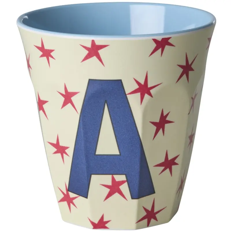 Rice Flowers Medium Melamine Cup With The Letter A 1