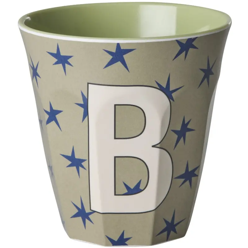 Rice Flowers Medium Melamine Cup With The Letter B 1