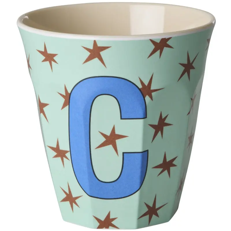 Rice Flowers Medium Melamine Cup With The Letter C 1