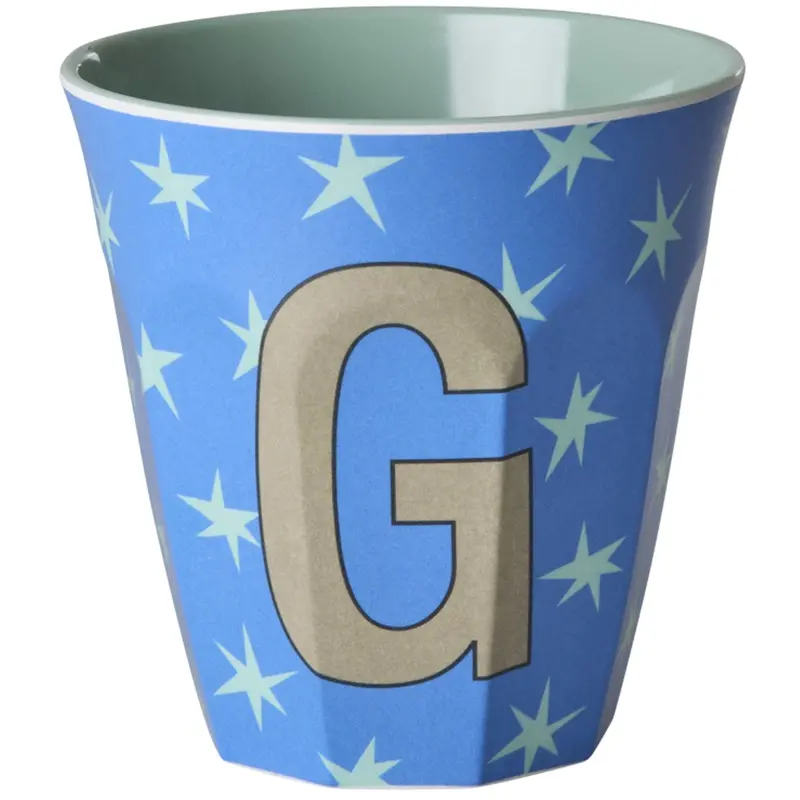 Rice Flowers Medium Melamine Cup With The Letter G 1