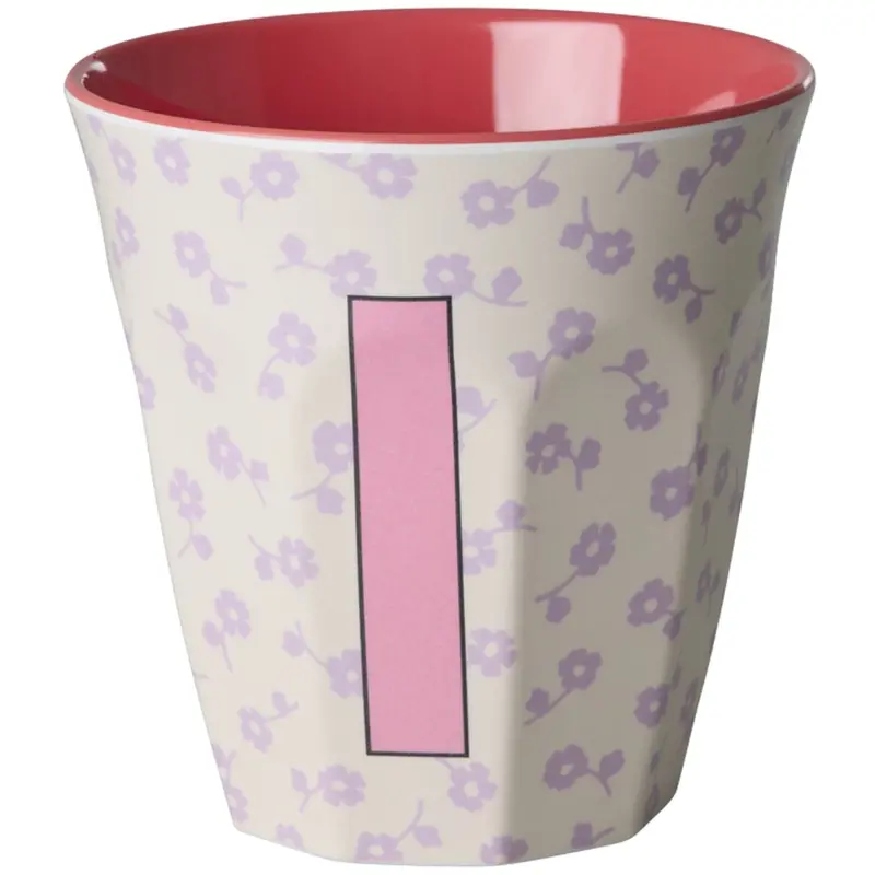 Rice Flowers Medium Melamine Cup With The Letter I 1