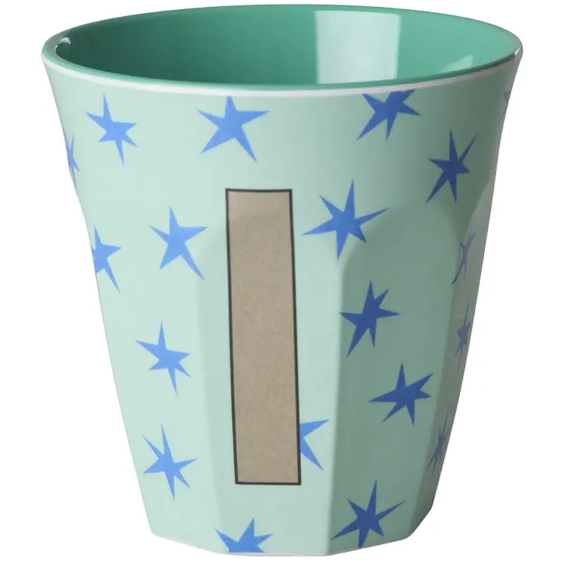 Rice Flowers Medium Melamine Cup With The Letter I 1