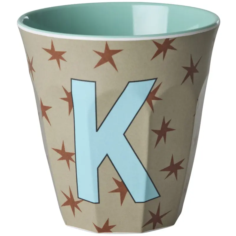 Rice Flowers Medium Melamine Cup With The Letter K 1