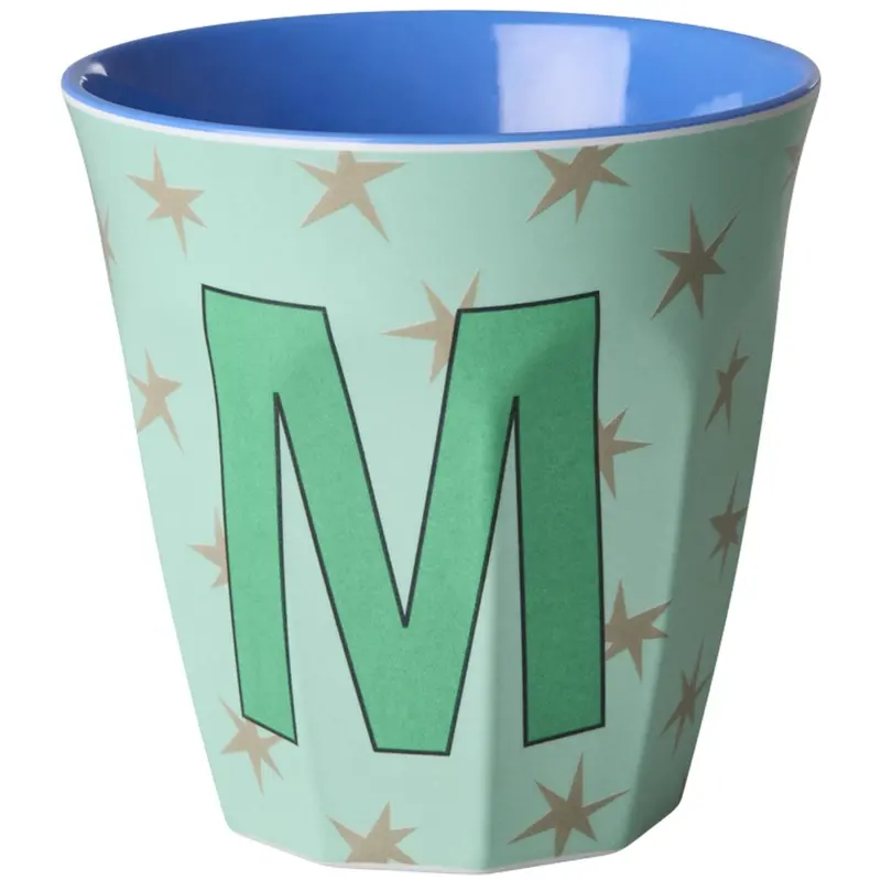 Rice Flowers Medium Melamine Cup With The Letter M 1