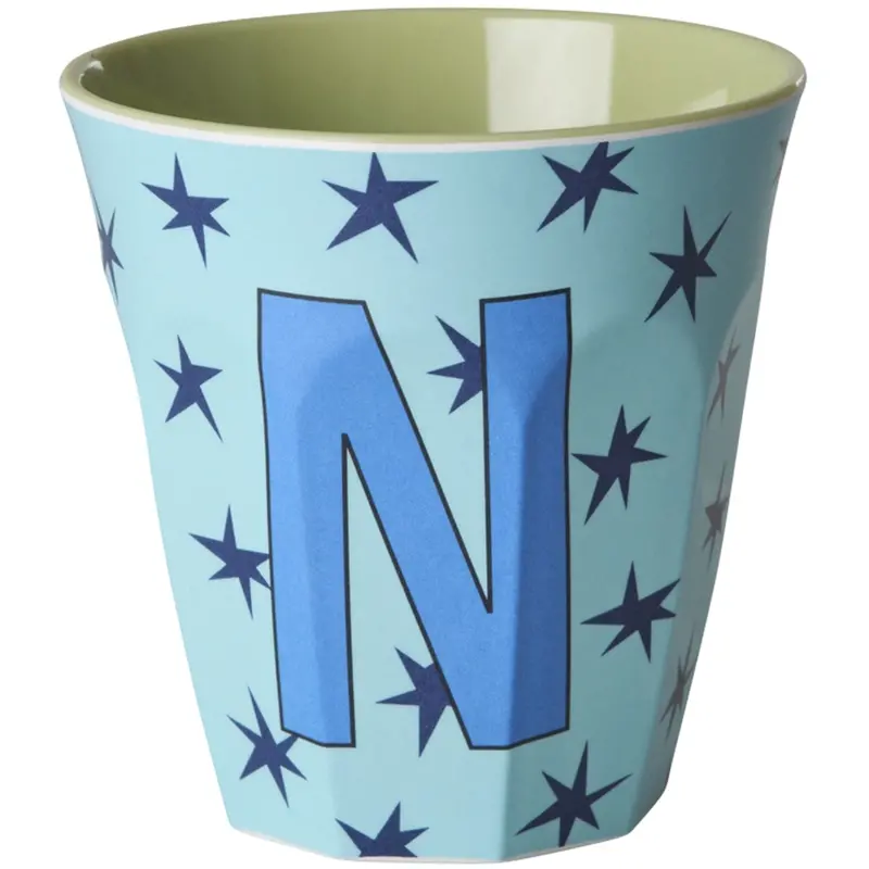 Rice Flowers Medium Melamine Cup With The Letter N 1
