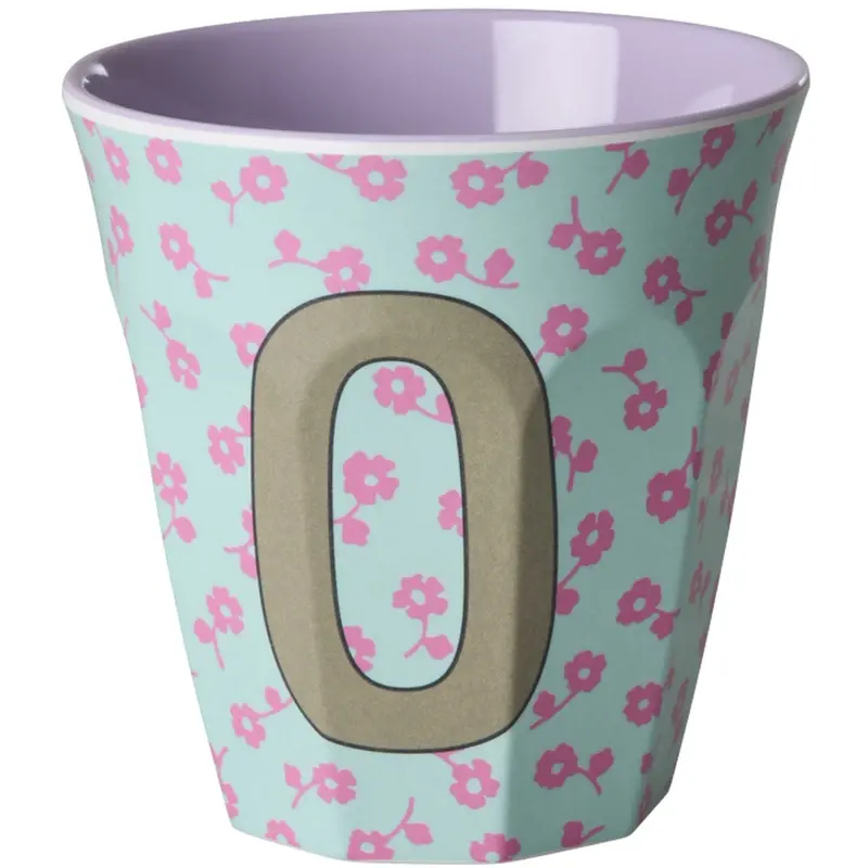 Rice Flowers Medium Melamine Cup With The Letter O 1