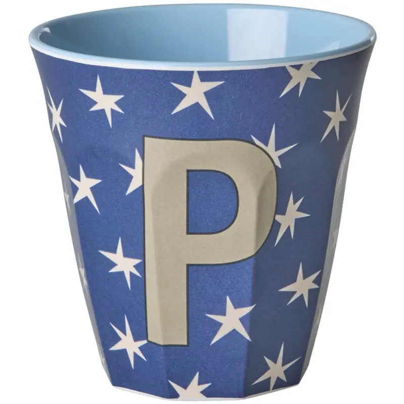 Rice Flowers Medium Melamine Cup With The Letter P 1