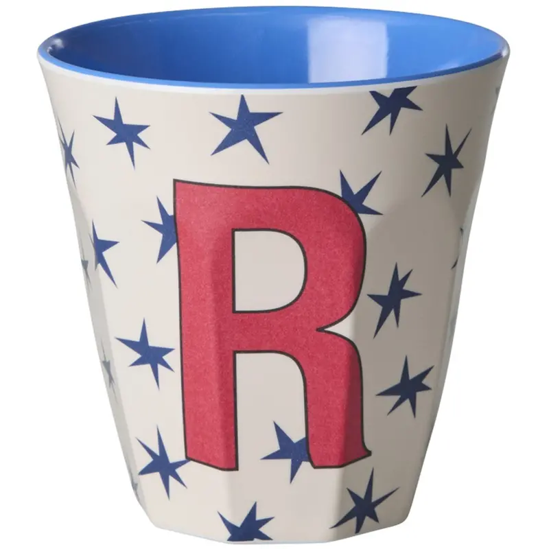 Rice Flowers Medium Melamine Cup With The Letter R 1