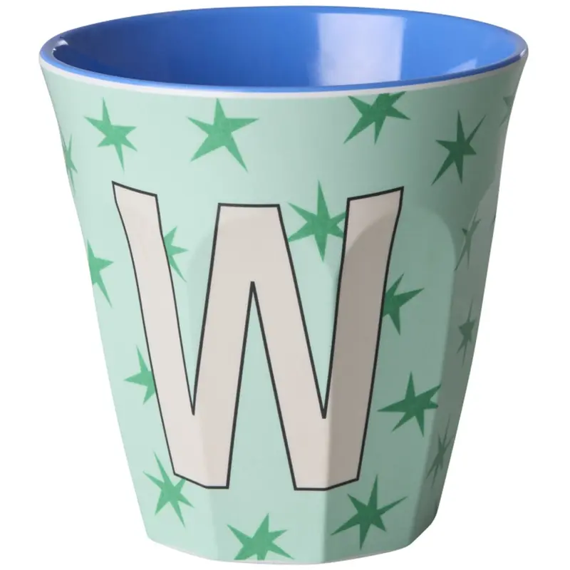 Rice Flowers Medium Melamine Cup With The Letter W 1