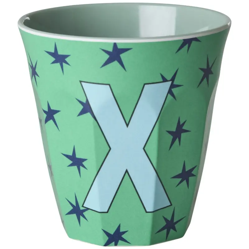 Rice Flowers Medium Melamine Cup With The Letter X 1