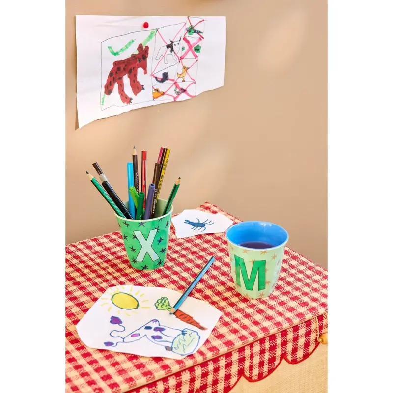 Rice Flowers Medium Melamine Cup With The Letter X 2