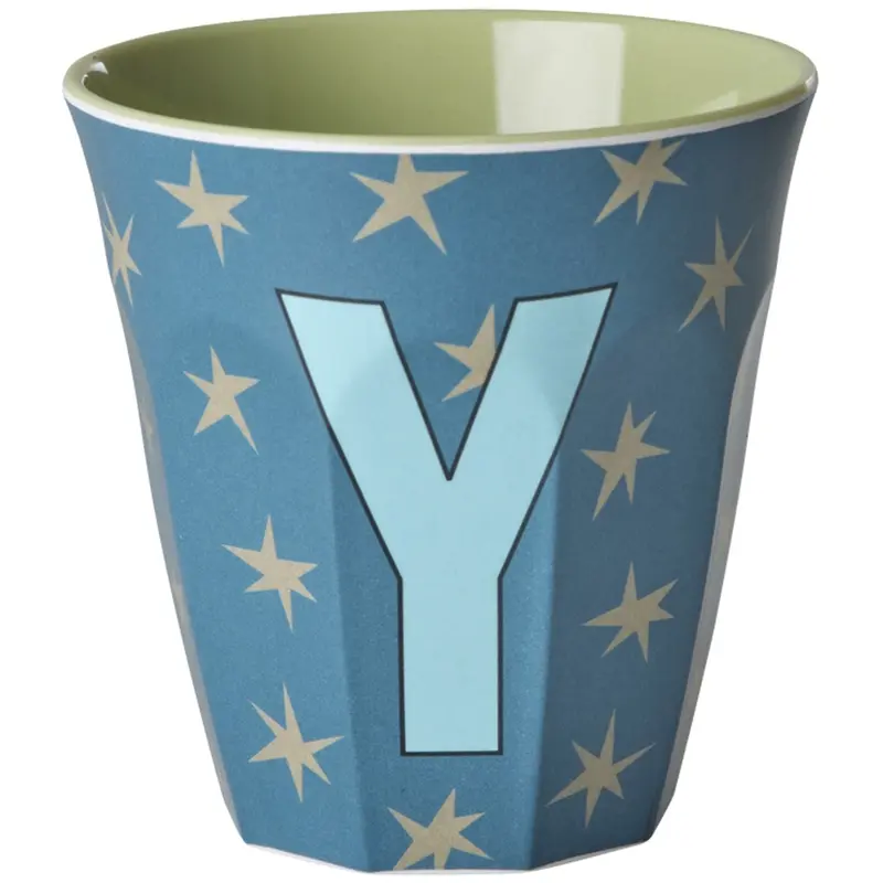 Rice Flowers Medium Melamine Cup With The Letter Y 1