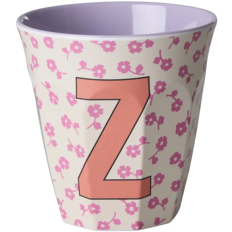 Rice Flowers Medium Melamine Cup With The Letter Z 1