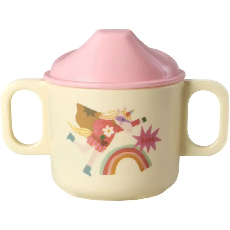 Rice Melamine 2 Handle Baby Cup With Hero Print - Pink - 250 Ml 1