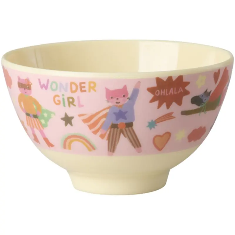 Rice Melamine Bowl With Hero Print - Small - Pink - 300 Ml 1
