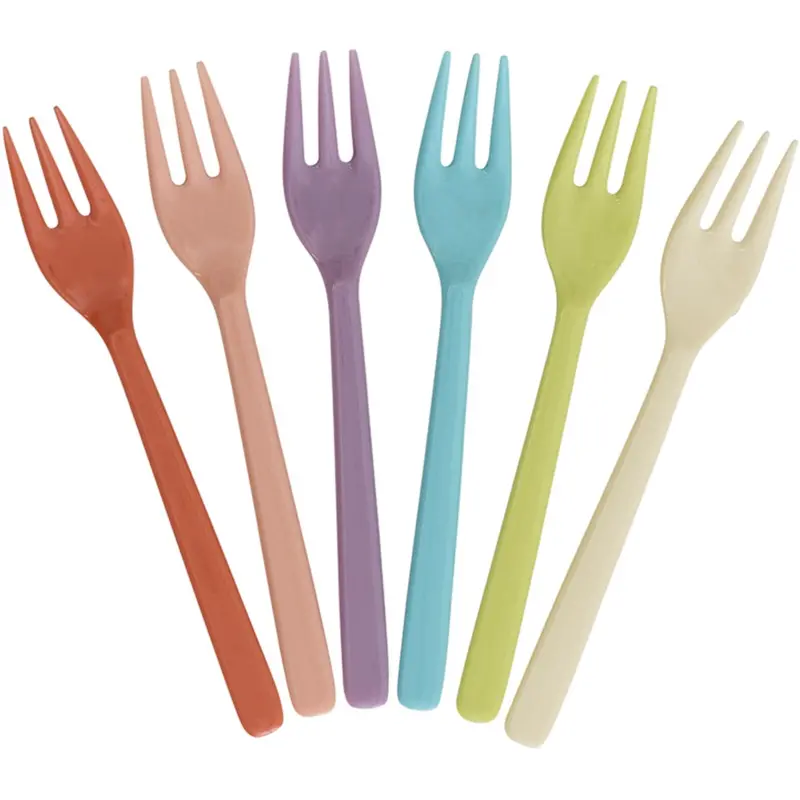 Rice Melamine Cake Forks In Asst. Glory Days Colors - Set Of 6 1