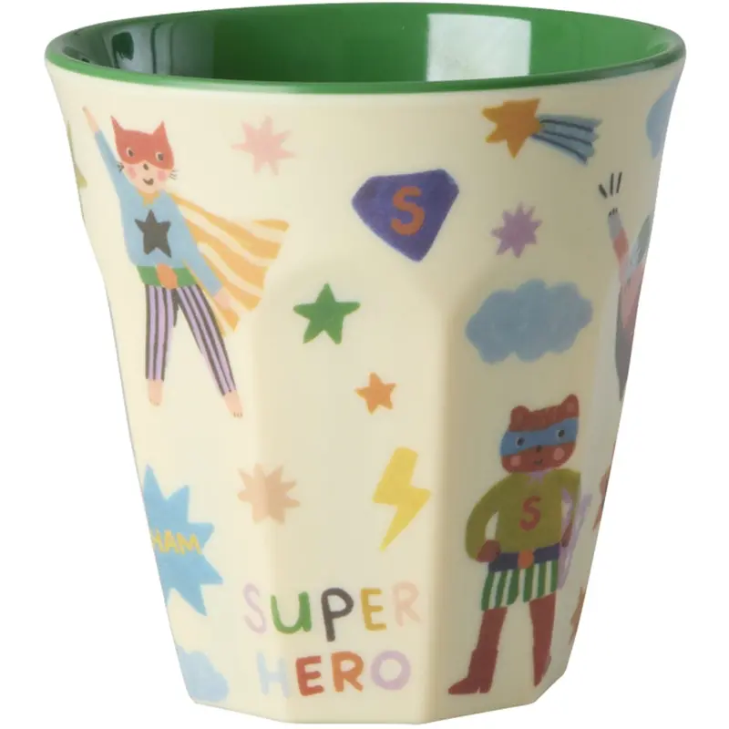 Rice Melamine Cup With Hero Print - Medium - Green - 250 Ml 1