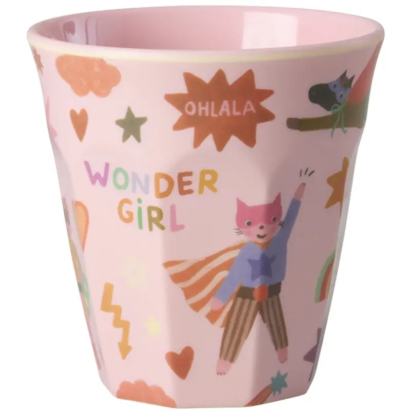 Rice Melamine Cup With Hero Print - Medium - Pink - 250 Ml 1