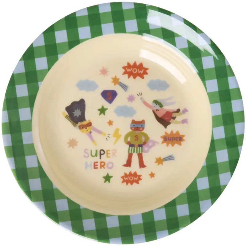 Rice Melamine Kids Bowl With Hero Print - Green - 250 Ml 1