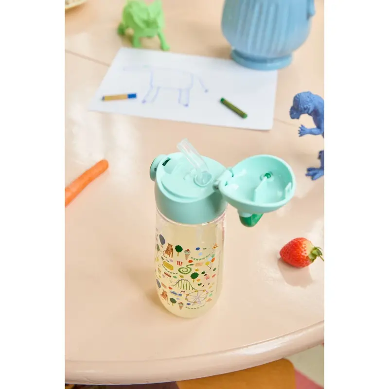 Rice Mint Fun Fair Print Plastic Kids Drinking Bottle 550 Ml 2